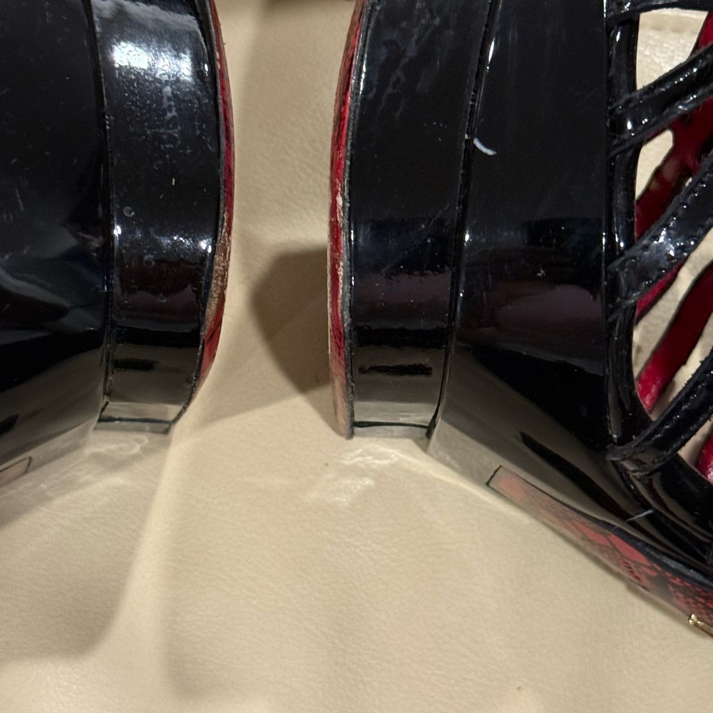 Cesare Paciotti caged black patent stiletto heels size 37 1/2 RARE ., - Picture 10 of 16